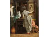 Die Wissbegier by Fernand Pelez, oil on panel, sold Sep 2025