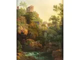 Landschaft mit Idealer Ansicht von Tivoli by Johann Nepomuk Schödlberger, oil on canvas, sold Jun 2025