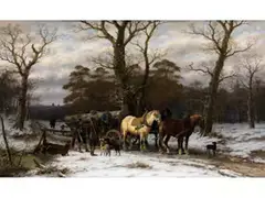 Die Holzhändler by Caesar Bimmermann, oil on canvas, offered Sep 2024