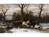 Die Holzhändler by Caesar Bimmermann, oil on canvas, offered Sep 2024