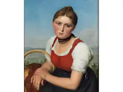 Junge Italienerin mit Korb by Friedrich Wilhelm Schadow, oil on canvas, sold Mar 2024