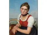 Junge Italienerin mit Korb by Friedrich Wilhelm Schadow, oil on canvas, sold Mar 2024