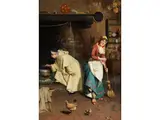 Der Mönch und Seine Magd by Luigi da Costa, oil on canvas, offered Jun 2024