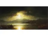 Stimmungsvolles Mondlicht Über Bayerischem see by Wilhelm Lichtenheld, oil on canvas, sold Mar 2024