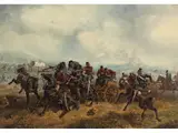 Kavalleriegefecht by Friedrich Kaiser, oil on panel, offered Mar 2024