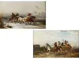 Schlittenfahrten by Adolf van der Venne, oil on canvas, offered Mar 2024