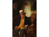 Im Weinkeller by Hermann Armin Kern, oil on canvas, sold Jul 2015