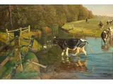 Am Reschenbach by Oskar Frenzel, oil on canvas, offered Jun 2023