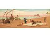 Orientalen mit Dromedaren am Flussufer by Frederick Goodall, 1822 London – 1904 ebenda, oil on canvas, offered Jun 2019