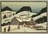Winter, Viehtränke by Albert Manser, 1973, oil on panel, sold Sep 2024