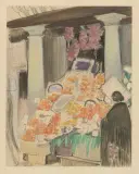 Markt by Ernest Bieler, gouache, offered Sep 2024