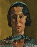 Wohl Portrait von Alice Pochon-Jent by Cuno Amiet, 1932, oil on board, offered Sep 2024