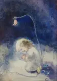 Blümleins Nachtgebet by Mili Weber, watercolor, sold Sep 2024