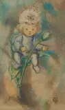 es Sunneschinli im Gras by Mili Weber, watercolor, sold Sep 2024