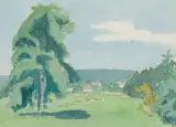 Landschaft by Heiner Kielholz, watercolor, sold Sep 2024