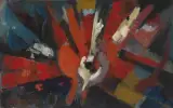 Komposition in Rot by Carl Walter Liner, 1954, oil on canvas, offered Sep 2024