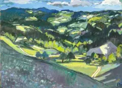 Emmentaler Landschaft by Fred Baumann, oil on board, offered Sep 2024