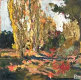 Goldene Pappeln by Fred Baumann, mixed media, offered Sep 2024
