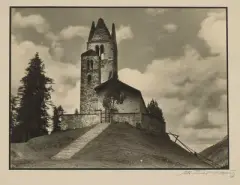 Kirche San Gian, Celerina by Albert Steiner, pencil, sold Sep 2024
