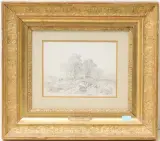 Baumlandschaft mit Kuhhirte by Jacques Dunant, pencil, sold Sep 2024