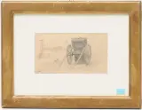 Umgestürzter Karren in ländlicher Umgebung by Albert Lugardon, pencil, offered Sep 2024