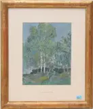 Landschaft mit Birken by Hans Sandreuter, watercolor, sold Sep 2024