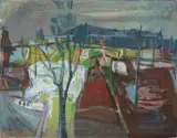 Am Kanal by Max Franz Brütschlin, 1970, oil on canvas, sold Sep 2024