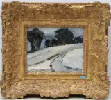 Winterlandschaft by Leopold Haefliger, oil on canvas, sold Sep 2024