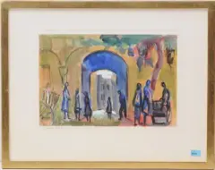 Portal in Tarragona by Carl Walter Liner, 1954, gouache, sold Sep 2024