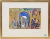 Portal in Tarragona by Carl Walter Liner, 1954, gouache, sold Sep 2024
