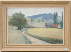 Sommerliche Landschaft mit Bauerngehöft by Alfred Marxer, oil on canvas, offered Sep 2024