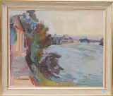 Rheinfelden by Jakob Strasser, 1939, oil on canvas, sold Sep 2024