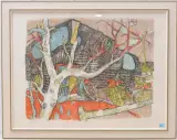 Landschaft by Alois Carigiet, 1974, color lithograph, sold Sep 2024