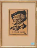 A Richard Wagner by Félix Vallotton, 1891, woodcut, sold Sep 2024