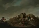 Nachfolger Überfall auf eine Kutsche by Marten Stoop, oil on panel, sold Jun 2024