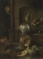 Nachfolger Küchenstillleben by Willem Kalf, oil on panel, sold Jun 2024
