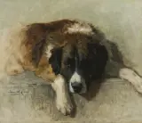 Bildnis eines Berner Sennenhundes by Henriëtte Ronner-Knip, 1894, oil on canvas, sold Jun 2024