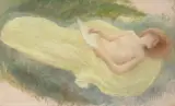 Femme allongée by Raphaël Collin, 1897, oil on canvas, offered Jun 2024