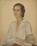 Frauenportrait by Savely Sorine, 1930, watercolor, sold Jun 2024