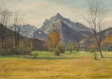 Blick vom Glarner-Riet gegen Wiggis Raute by Adolf Helmberger, 1951, oil on canvas, offered Jun 2024