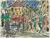 Strassenszene by eigentl. Paul Eugène Gen Paul, pastel, sold Jun 2024