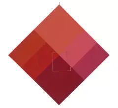 Naranja S/Rojo by Rafael Pérez, 1982, acrylic, offered Jun 2024