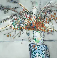 Flowers for Chopin by Philip Sutton, 1992, oil on canvas, sold Jun 2024
