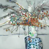 Flowers for Chopin by Philip Sutton, 1992, oil on canvas, sold Jun 2024