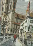 Grossmünster am Mittag by Christopher Lehmpfuhl, 2016, oil on canvas, sold Jun 2024