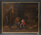 in der Art Interieur einer Scheune by Alexander van Bredael, oil on canvas, sold Jun 2024