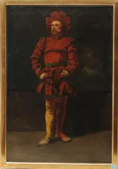 Stehender Landsknecht by Louis Bombled, 1880, oil on canvas, sold Jun 2024