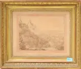 Blick auf Schloss und Stadt Châteaudun by Jean-Baptiste Isabey, 1811, pen and ink, sold Jun 2024