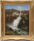 Bad Gastein mit Wasserfall by Emil Ludwig Löhr, oil on canvas, sold Jun 2024