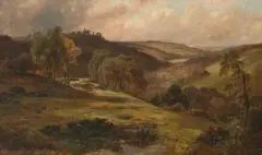 Hügelige Landschaft by Clarence Roe, oil on canvas, offered Jun 2024